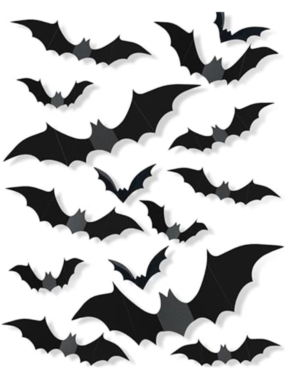 120 Pcs 3D Halloween Decorations Bats Decor,5 Sizes Bats Wall Decor Indoor